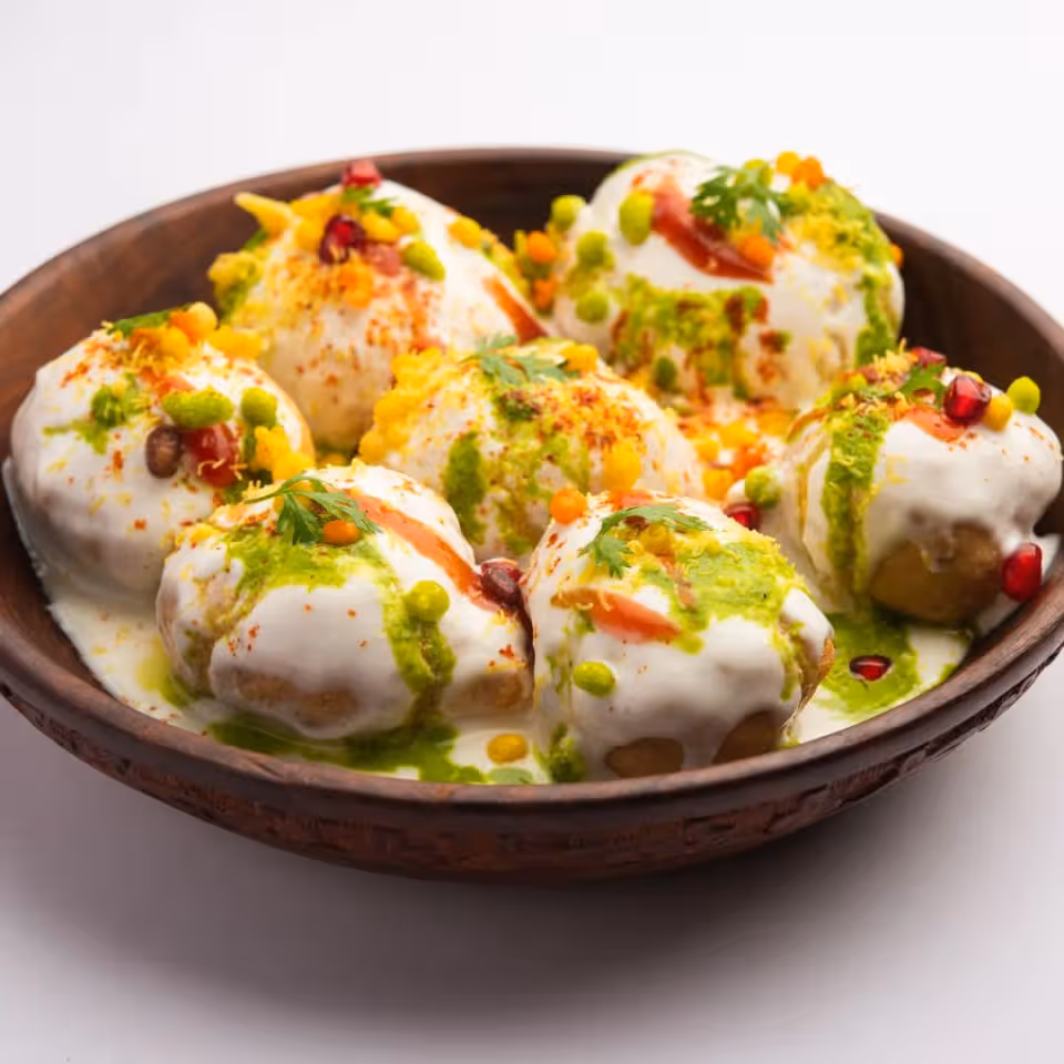 plate of healthy dahi vada